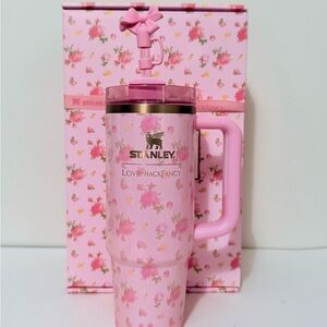 Stanley Pink Floral Tumbler with Handle